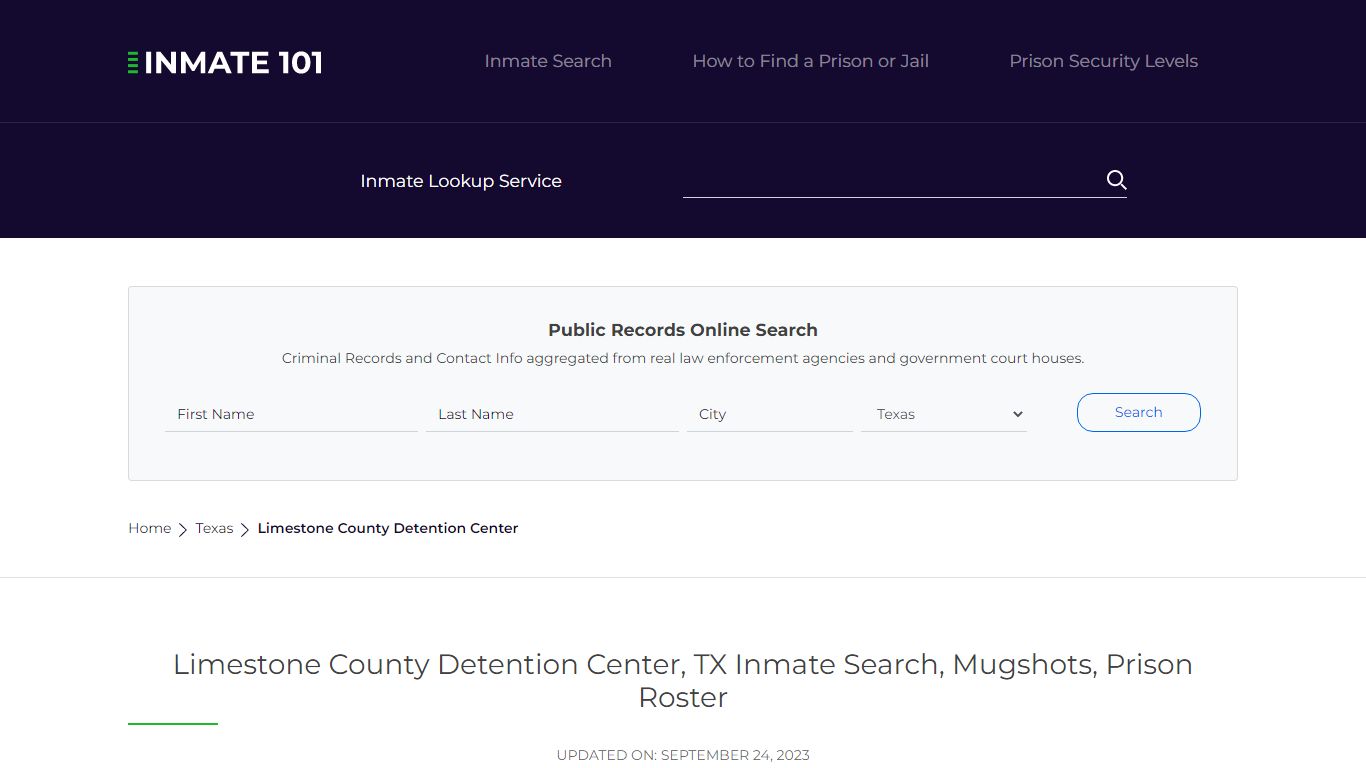 Limestone County Detention Center, TX Inmate Search, Mugshots, Prison ...